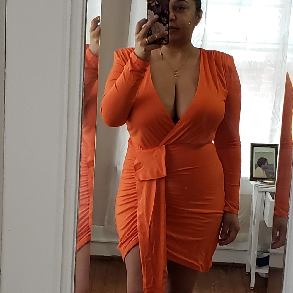 Orange mini dress